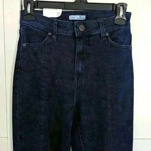 DEX | Ella Super Skinny High  Rise Split Hem Dark Wash Jeans Size 26 - Picture 5 of 7